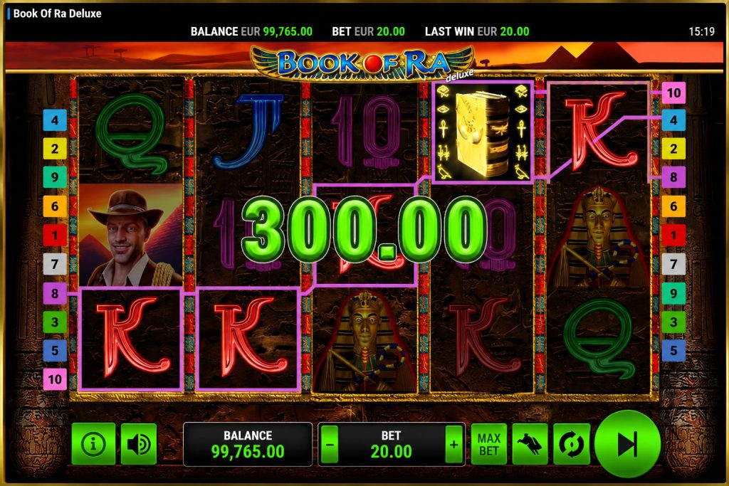 Real Book of Ra Deluxe win screenshot at Slotimo Casino